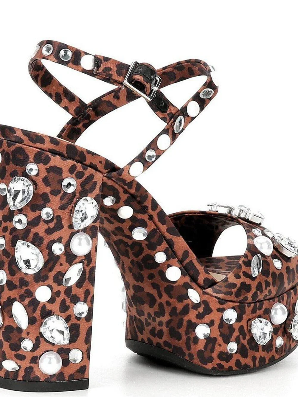 Gianni Bini Sandals Women Calvan Two Leopard Platform Jewel Dress Size 9 New